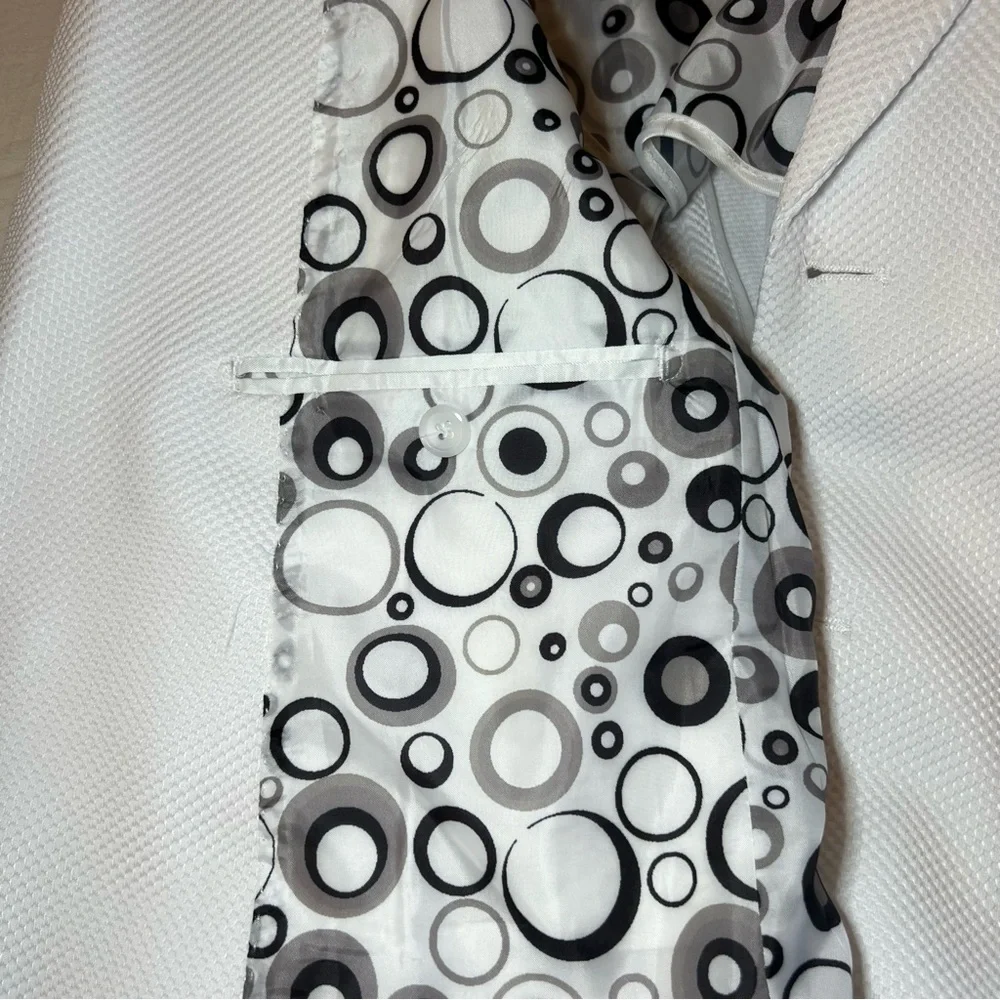 Tom Baine Slim Fit Performance Stretch Waffle Solid Sport Coat White Mens Large
